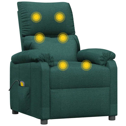 Massagesessel Dunkelgrün Stoff