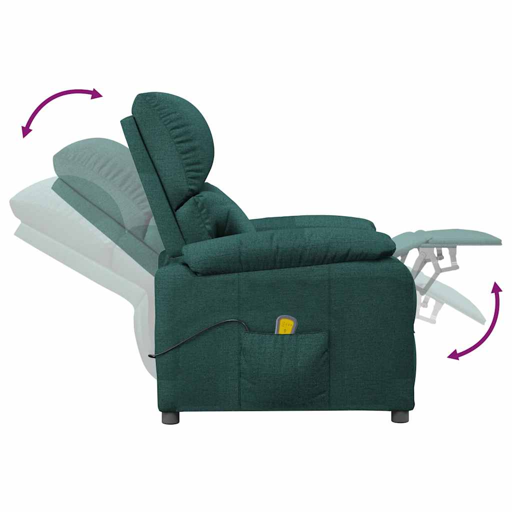 Massagesessel Dunkelgrün Stoff