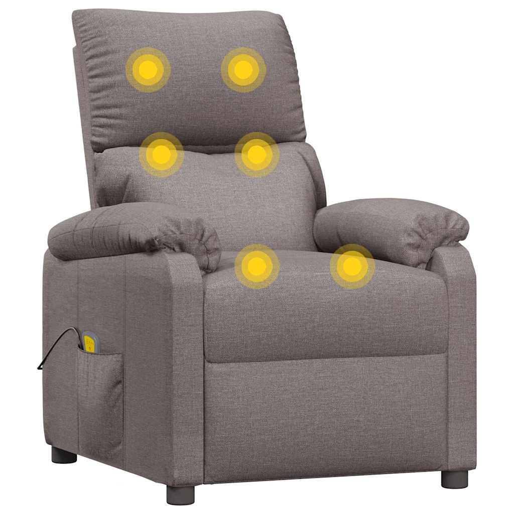Massagesessel Taupe Stoff