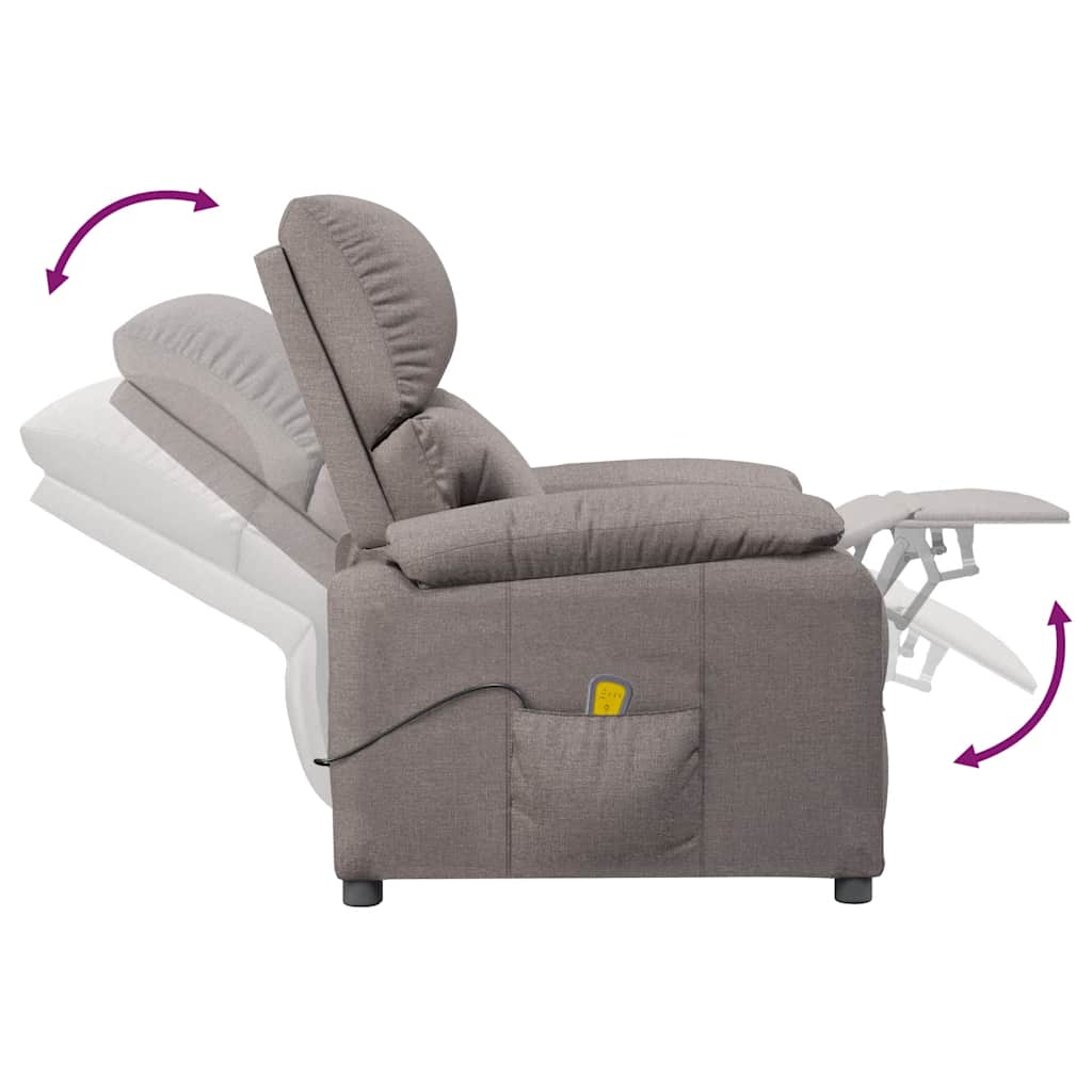 Massagesessel Taupe Stoff