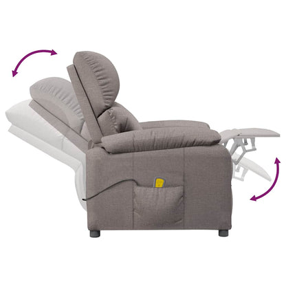 Massagesessel Taupe Stoff