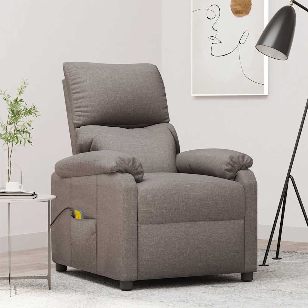 Massagesessel Taupe Stoff