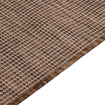 Udendørs Tæppe Fladvævet 160x230 cm Brun