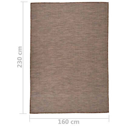 Udendørs Tæppe Fladvævet 160x230 cm Brun