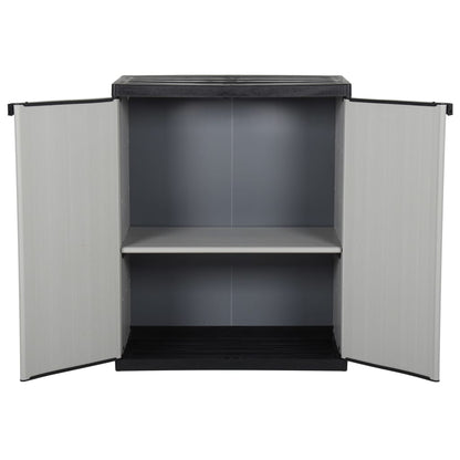 Garten-Lagerschrank mit 1 Boden Grau und Schwarz 68x40x85 cm