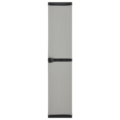 Garten-Lagerschrank mit 3 Böden Grau & Schwarz 34x40x168 cm