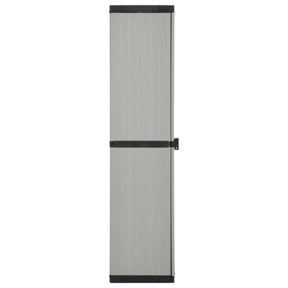 Garten-Lagerschrank mit 3 Böden Grau & Schwarz 34x40x168 cm