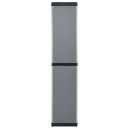 Garten-Lagerschrank mit 3 Böden Grau & Schwarz 34x40x168 cm