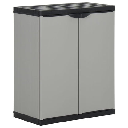 Mülltonnenbox Grau und Schwarz 68x40x85 cm PP