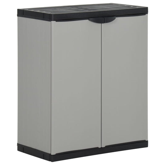 Mülltonnenbox Grau und Schwarz 68x40x85 cm PP
