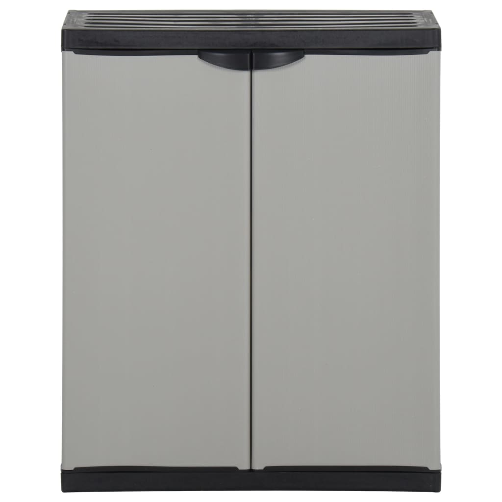Mülltonnenbox Grau und Schwarz 68x40x85 cm PP