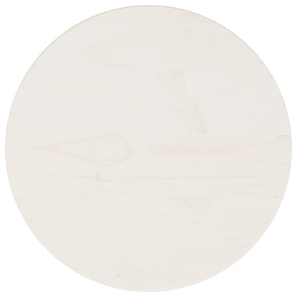 Tischplatte Weiß Ø30x2,5 cm Massivholz Kiefer