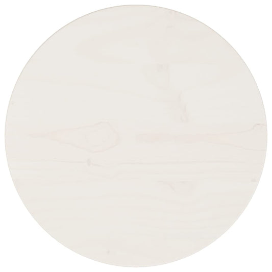 Tischplatte Weiß Ø30x2,5 cm Massivholz Kiefer