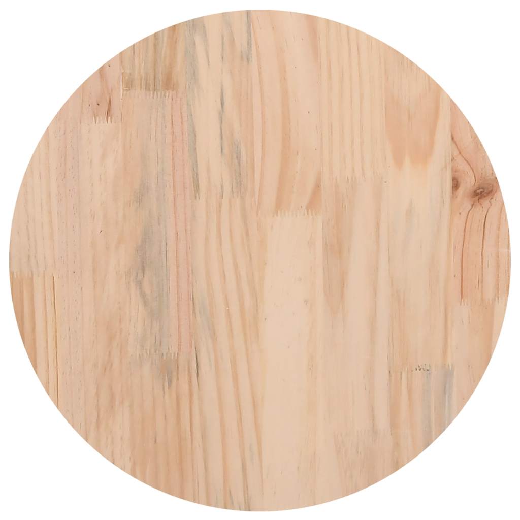 Tischplatte Weiß Ø30x2,5 cm Massivholz Kiefer