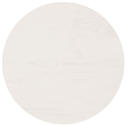 Tischplatte Weiß Ø40x2,5 cm Massivholz Kiefer