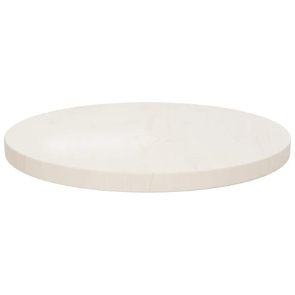 Tischplatte Weiß Ø40x2,5 cm Massivholz Kiefer