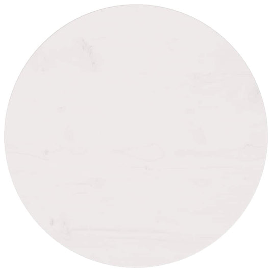 Tischplatte Weiß Ø50x2,5 cm Massivholz Kiefer