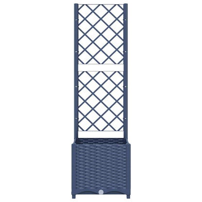 Garten-Pflanzgefäß mit Spalier Blaugrau 40 x 40 x 136 cm PP