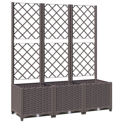 Garten-Pflanzgefäß mit Spalier Braun 120 x 40 x 136 cm PP
