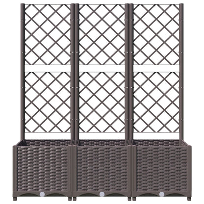 Garten-Pflanzgefäß mit Spalier Braun 120 x 40 x 136 cm PP