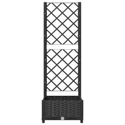 Pflanzkübel mit Spalier Schwarz 40x40x121,5 cm PP