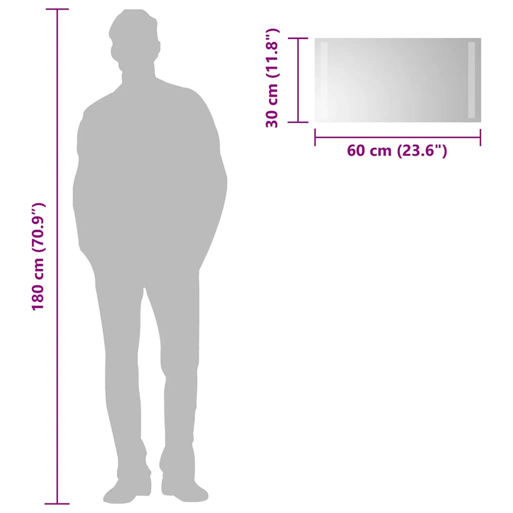 LED-Badspiegel 60x30 cm