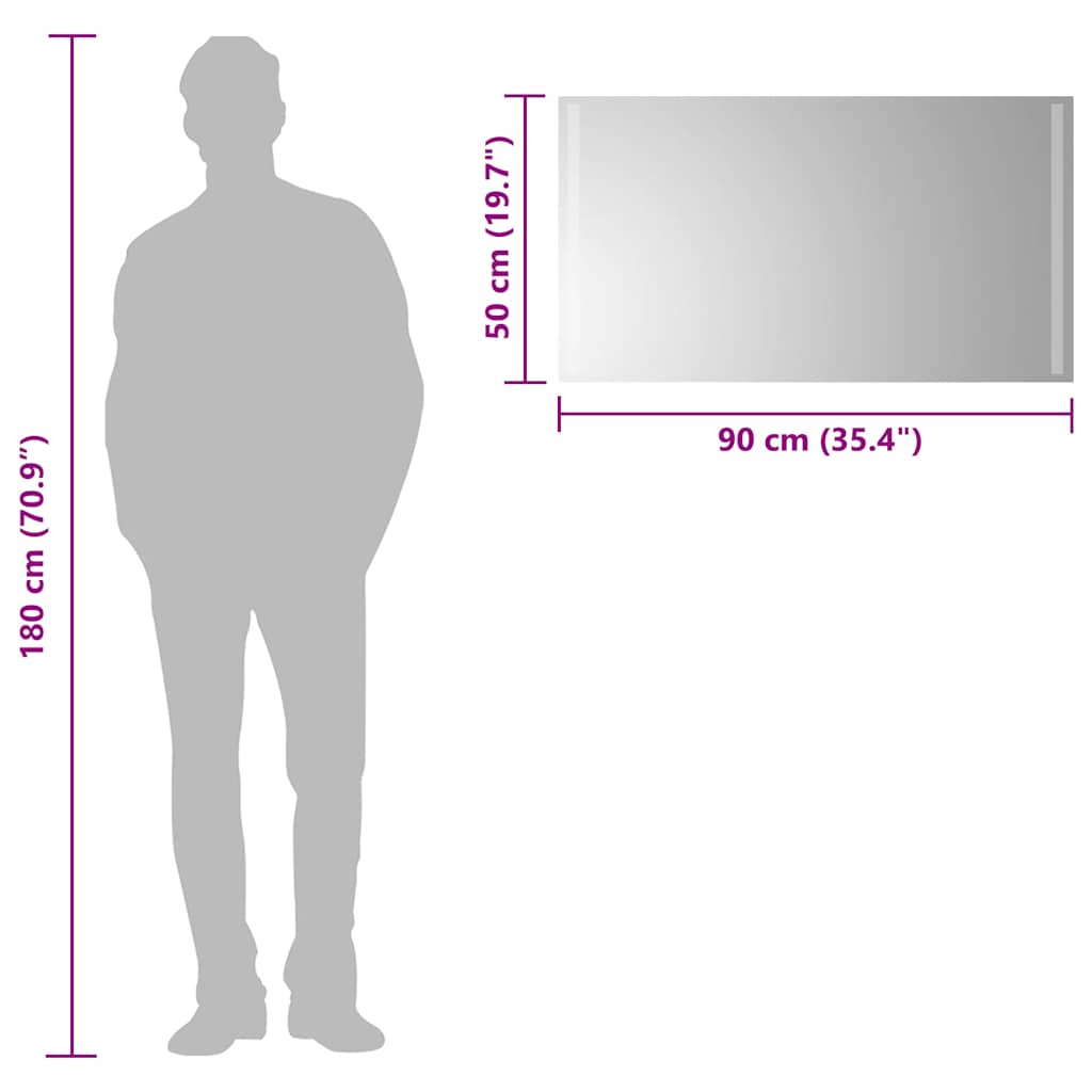 LED-Badspiegel 90x50 cm