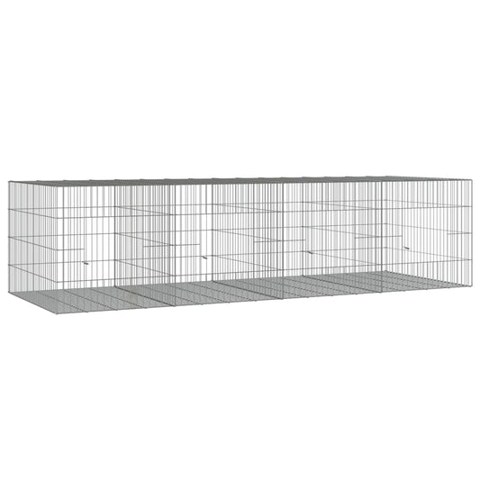 Kaninchenkäfig 4 Paneele 217x79x54 cm Verzinktes Eisen