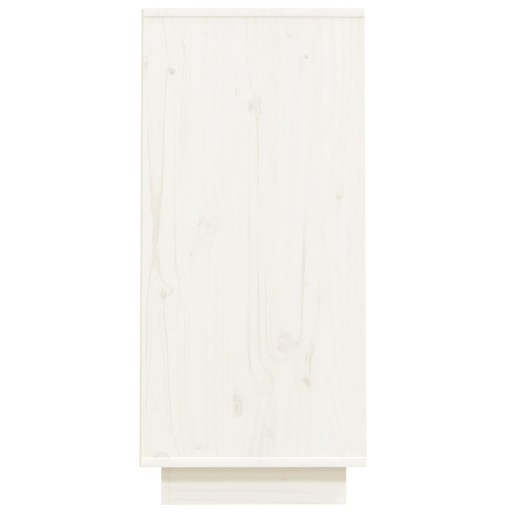 Beistellschrank Weiß 60x34x75 cm Massivholz Kiefer