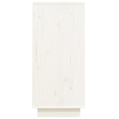 Beistellschrank Weiß 60x34x75 cm Massivholz Kiefer