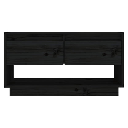 TV-skab Sort 74x34x40 cm Massiv Fyr