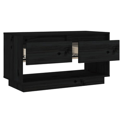 TV-skab Sort 74x34x40 cm Massiv Fyr