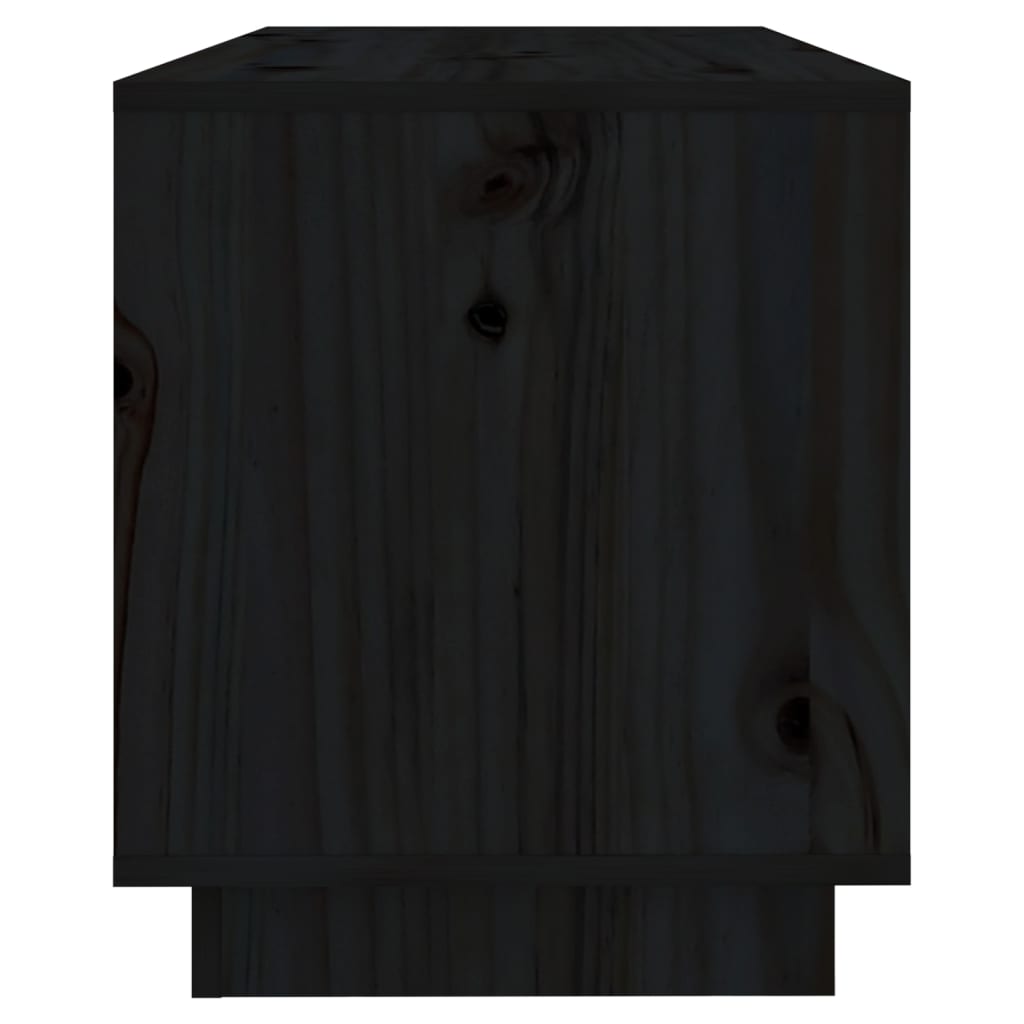 TV-skab Sort 74x34x40 cm Massiv Fyr
