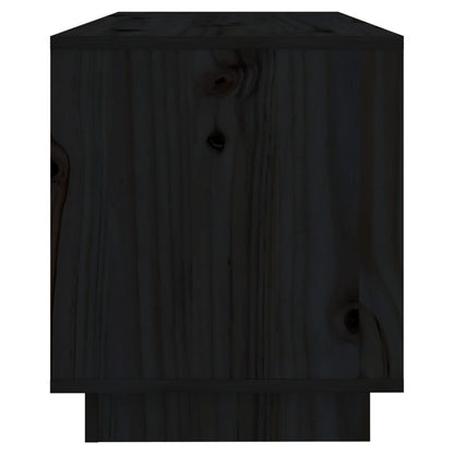 TV-skab Sort 74x34x40 cm Massiv Fyr
