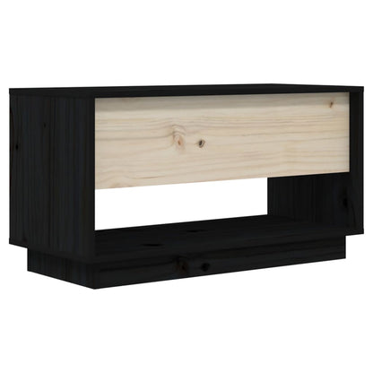 TV-skab Sort 74x34x40 cm Massiv Fyr
