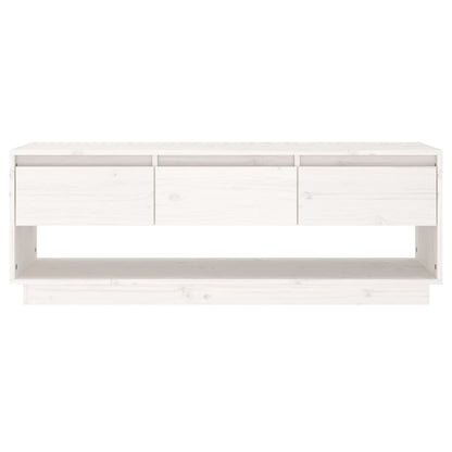 TV-Schrank Weiß 110,5x34x40 cm Massivholz Kiefer