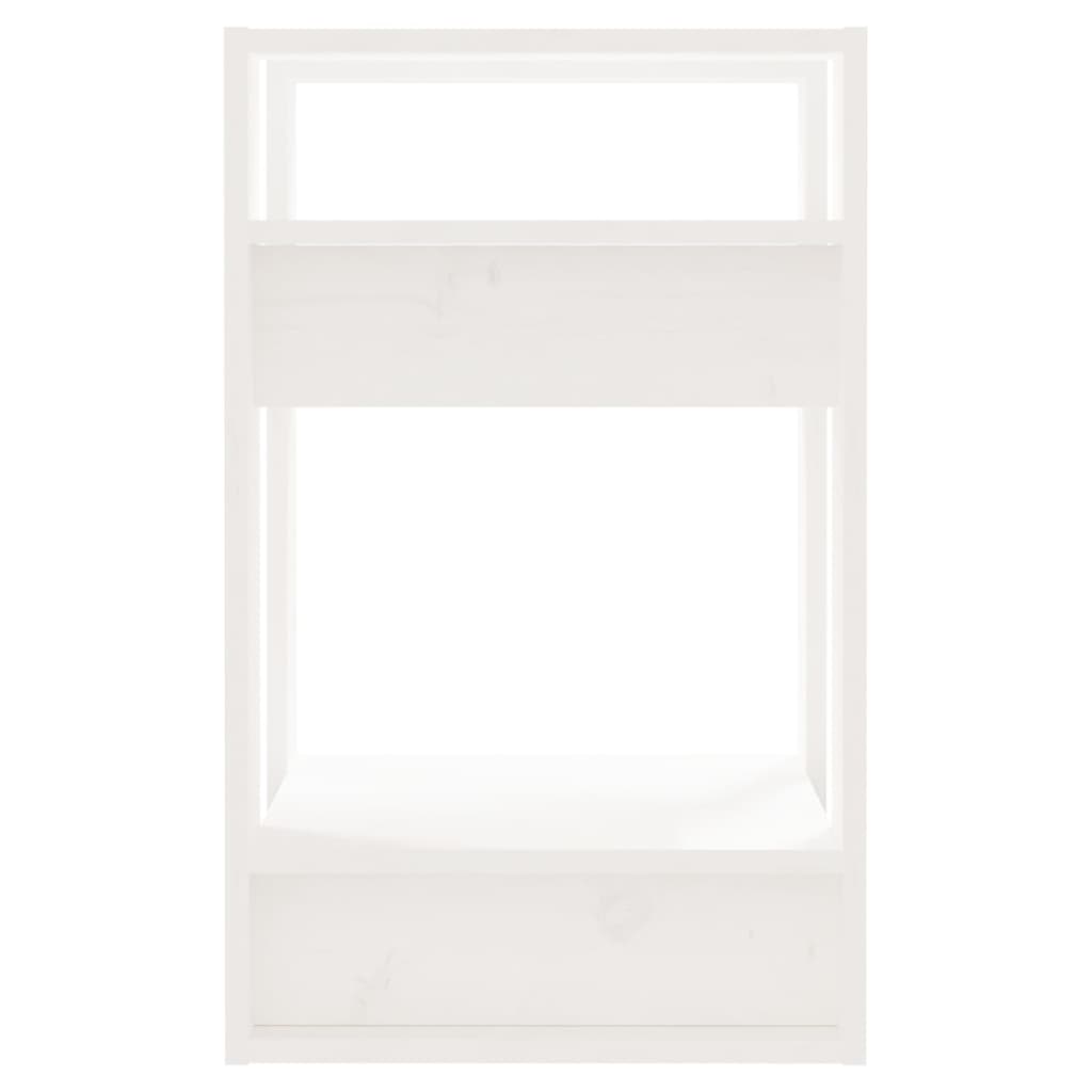 Bücherregal/Raumteiler Weiß 41x35x57 cm Massivholz Kiefer