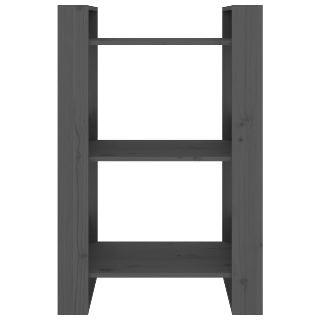 Bücherregal/Raumteiler Grau 60x35x91 cm Massivholz Kiefer