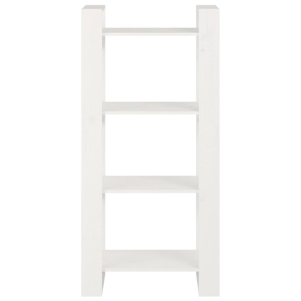 Bücherregal/Raumteiler Weiß 60x35x125 cm Massivholz