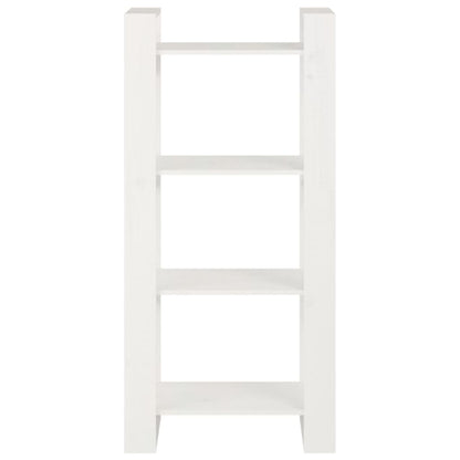 Bücherregal/Raumteiler Weiß 60x35x125 cm Massivholz