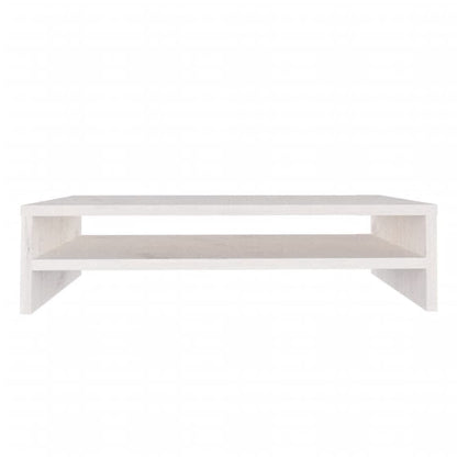 Monitorständer Weiß 50x24x13 cm Massivholz Kiefer
