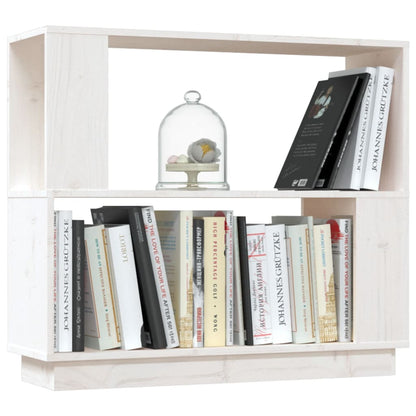 Bücherregal/Raumteiler Weiß 80x25x70 cm Massivholz Kiefer