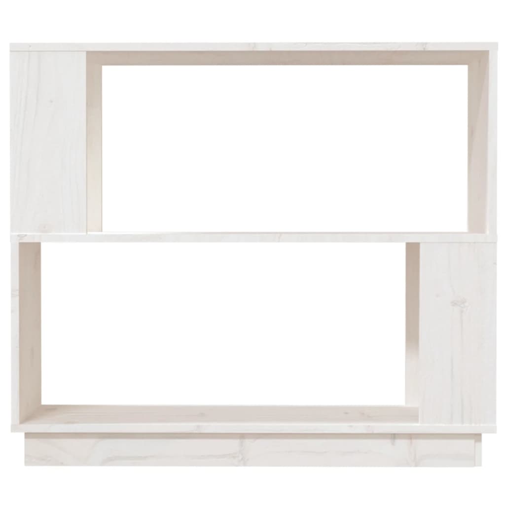 Bücherregal/Raumteiler Weiß 80x25x70 cm Massivholz Kiefer