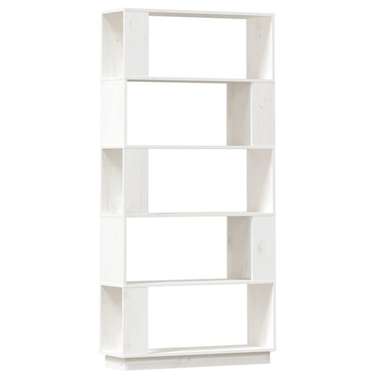 Bücherregal/Raumteiler Weiß 80x25x163,5 cm Massivholz Kiefer