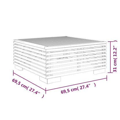 Garten-Couchtisch 69,5x69,5x31 cm Massivholz Teak