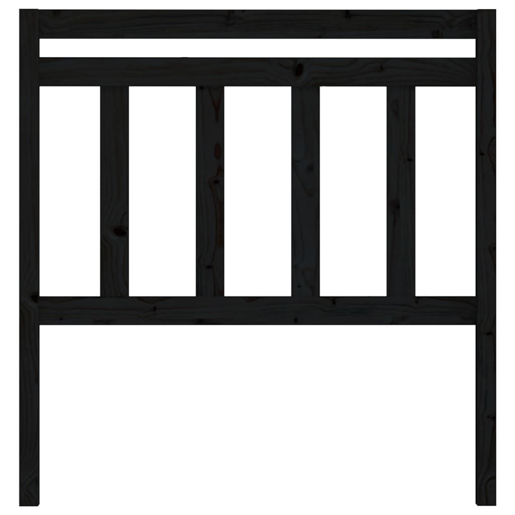 Kopfteil Schwarz 106x4x100 cm Massivholz Kiefer