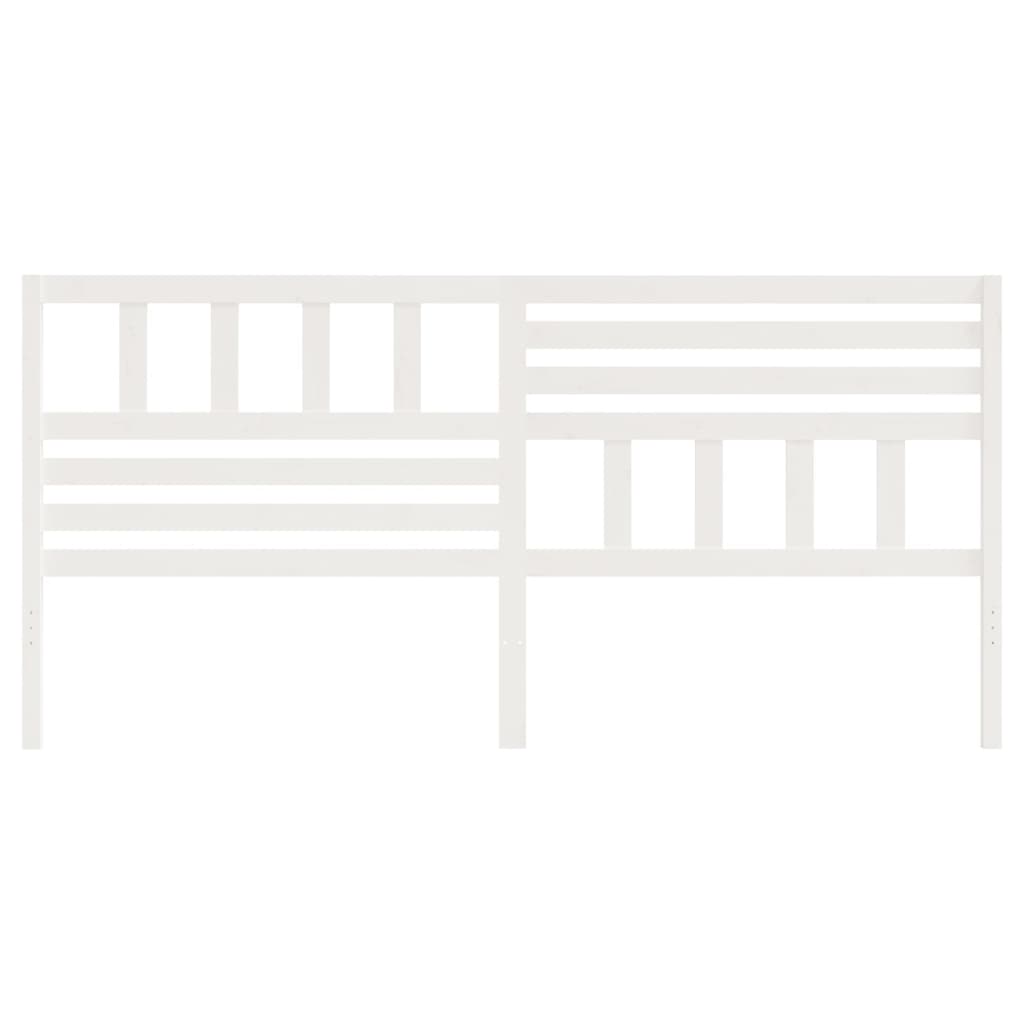 Kopfteil Weiß 206x4x100 cm Massivholz Kiefer