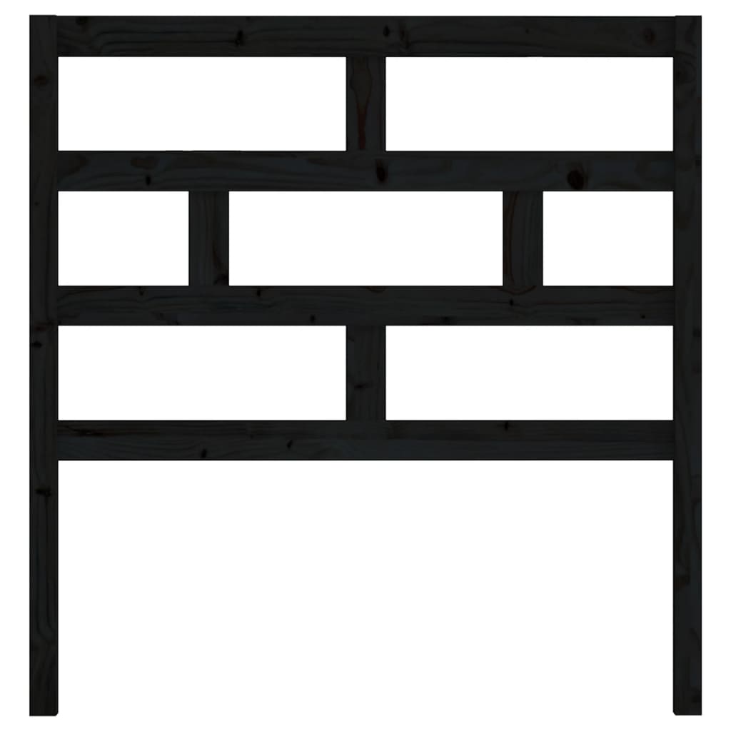 Kopfteil Schwarz 81x4x100 cm Massivholz Kiefer