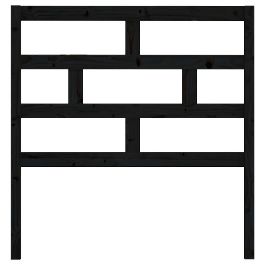 Kopfteil Schwarz 96x4x100 cm Massivholz Kiefer