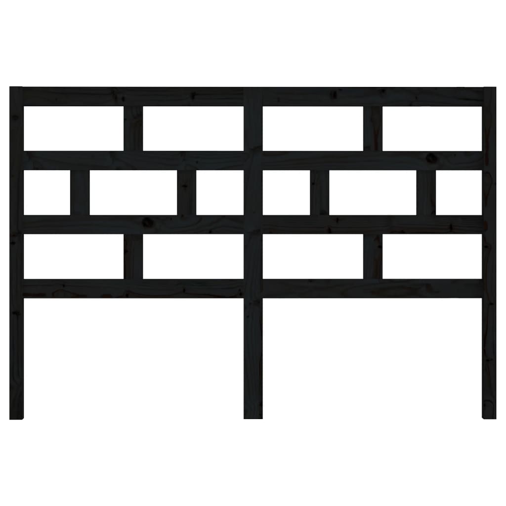 Kopfteil Schwarz 141x4x100 cm Massivholz Kiefer